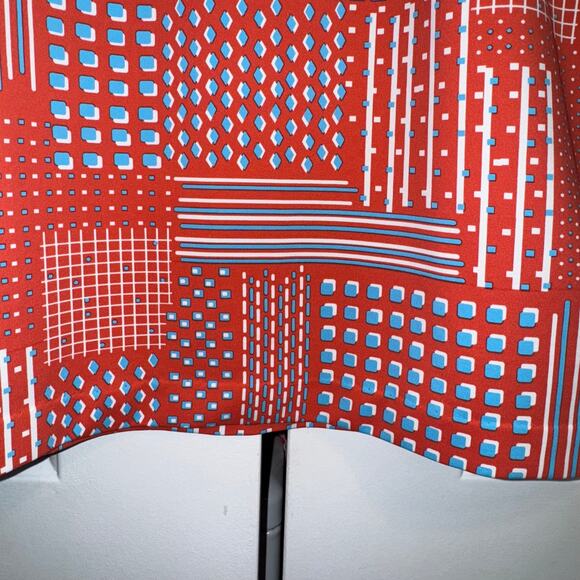 J. McLaughlin Dress /Orange Blue /Size Small/Short Sleeve Stretch Pockets - Picture 10 of 11